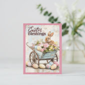  paaszegeningen konijnenei briefkaart (Staand voorkant)