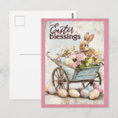  paaszegeningen konijnenei briefkaart (Voorkant / Achterkant)