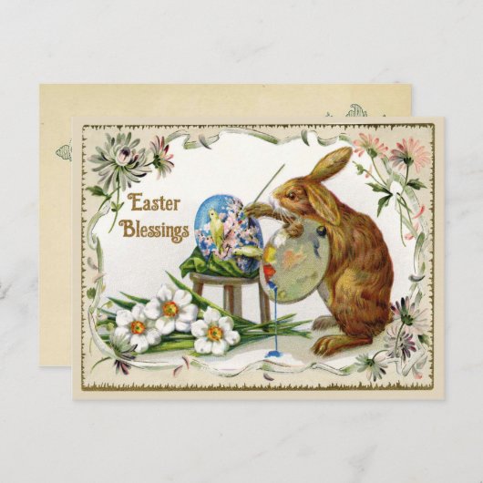 Paaszegeningen Kunstenaar Bunny  reproductie Feestdagenkaart (Voorkant / Achterkant)