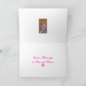 Paaszegeningen meisje in roze Kaart (Binnen)