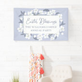 Paaszegeningen Paarse bloem gepersonaliseerd Spandoek (Insitu)