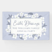 Paaszegeningen Paarse bloem gepersonaliseerd Spandoek (Horizontaal)