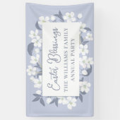 Paaszegeningen Paarse bloem gepersonaliseerd Spandoek (Verticaal)