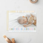 Paaszegeningen Pastel Fotokaart – Custom Family Notitiekaartje (Voorkant / Achterkant in situ)