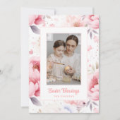 paaszegeningen | Roze Bloemen patroon | Pasen Feestdagenkaart (Voorkant)