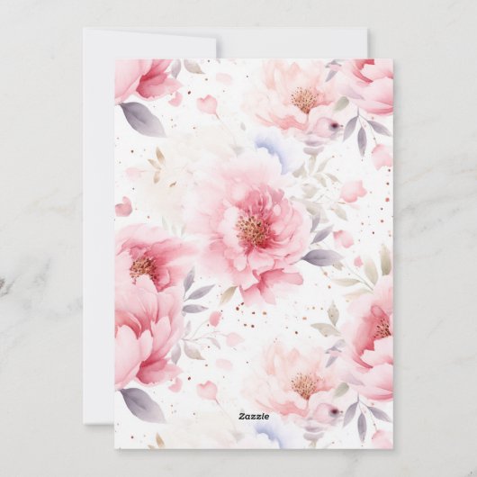 paaszegeningen | Roze Bloemen patroon | Pasen Feestdagenkaart (Achterkant)