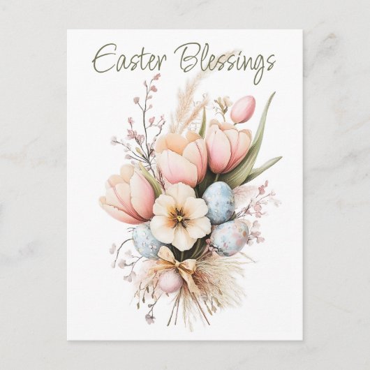 Paaszegeningen Tulp Boquet Vakantie Briefkaart (Voorkant)