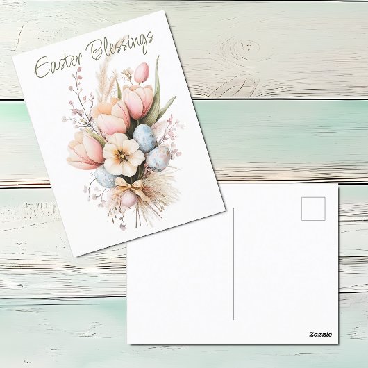 Paaszegeningen Tulp Boquet Vakantie Briefkaart