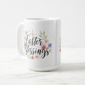 Paaszegeningen Typografie Mok – Elegant Spring (Voorkant links)