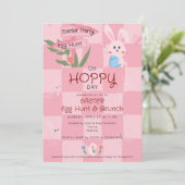 Paaszoektocht Brunch Schattige Blauwe Waterverf Ko Kaart (Staand voorkant)