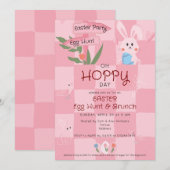 Paaszoektocht Brunch Schattige Blauwe Waterverf Ko Kaart (Voorkant / Achterkant)