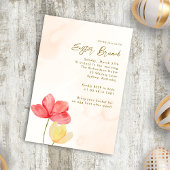 Paaszondag Brunch Elegante Bloemen Minimalist Kaart