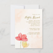 Paaszondag Brunch Elegante Bloemen Minimalist Kaart (Voorkant)