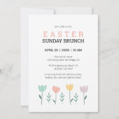 Paaszondag Brunch Modern Bloemen Schattige Botanis Kaart (Voorkant)