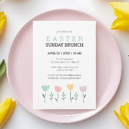 Paaszondag Brunch Moderne Bloemengroen Botanisch Kaart