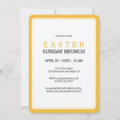 Paaszondag Brunch Moderne Gele Elegante Bloemen Kaart (Voorkant)