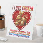 Paaszondag, ik hou van Pasen, God houdt van mij en Reclamebord Met Voetstuk (Insitu)