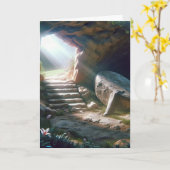 Paaszondag ochtend leeg graf kaart (Gele Bloem)