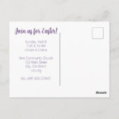 Paaszondag Uitnodiging Kruis Lily Paars (Achterkant)