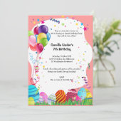 Paaszondagochtend roze uitnodiging (Staand voorkant)