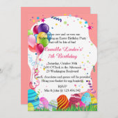 Paaszondagochtend roze uitnodiging (Voorkant / Achterkant)