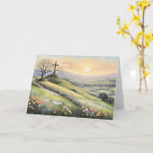 Paaszonsopgang illustratie kaart (Gele Bloem)