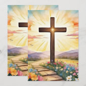 Paaszonsopgang, waterverf kunst, feestdagenkaart (Voorkant / Achterkant)