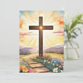 Paaszonsopgang, waterverf kunst, feestdagenkaart (Staand voorkant)