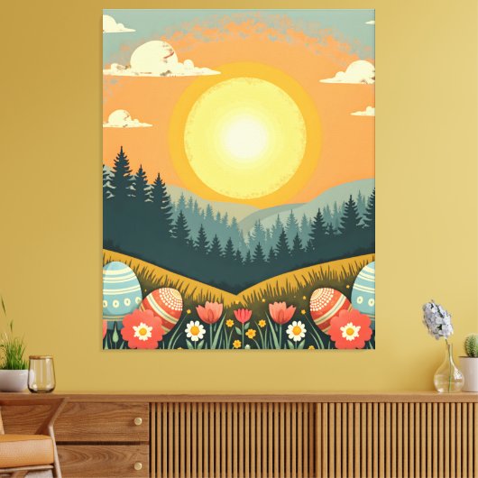 Paaszonsopganglandschap Canvas Afdruk (Insitu (Woonkamer))