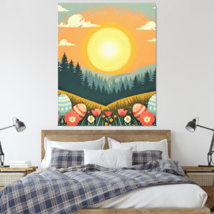 Paaszonsopganglandschap Canvas Afdruk