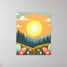 Paaszonsopganglandschap Canvas Afdruk