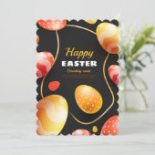 Paaszwart en goud feestdagenkaart (Staand voorkant)