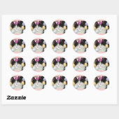 Paaszwart en witkat ronde sticker (Vel)