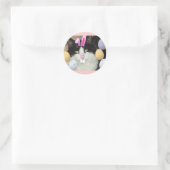 Paaszwart en witkat ronde sticker (Tas)