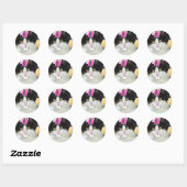 Paaszwart en witkat ronde sticker (Vel)