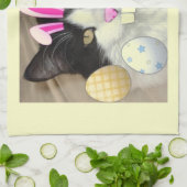 Paaszwart en witkat theedoek (Gevouwen)