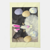 Paaszwart en witkat theedoek (Verticaal)