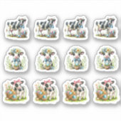 Paaszwart en witte Koeien Sticker (Voorkant)