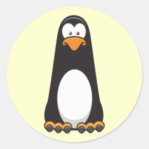 Pablo de Pensive Pinguin Ronde Sticker