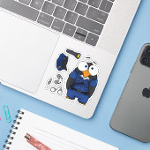 Pablo de pinguïn, sticker set (Laptop met iPhone)