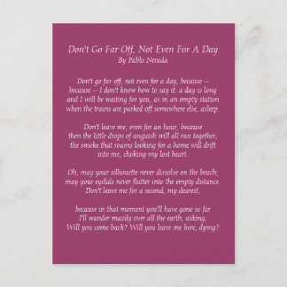 Pablo Neruda Briefkaart