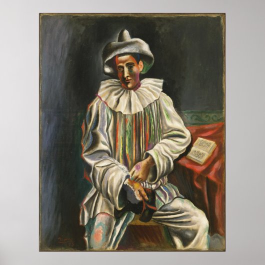 Pablo Picasso - Pierrot (1918) Poster (Voorkant)