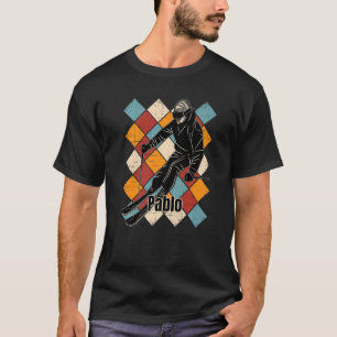 Pablo Skiing Slopes Skier Name T-shirt