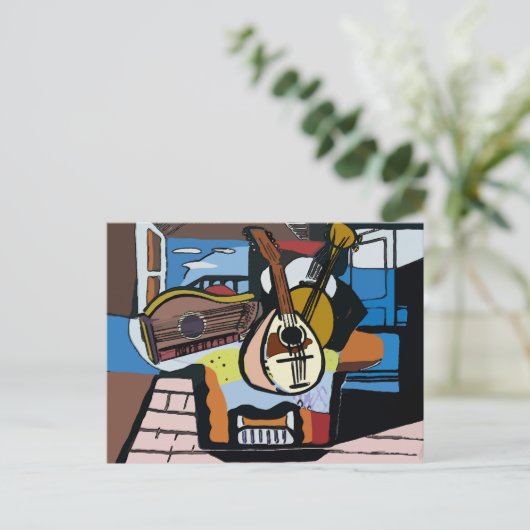 Pablo Strings Abstract Briefkaart (Staand voorkant)