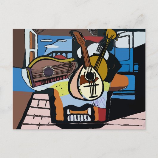 Pablo Strings Abstract Briefkaart (Voorkant)