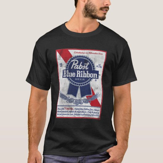 Pabst Blauw lint kan labelen T-shirt (Voorkant)