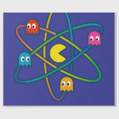Pac-Atomic Universe – Retro Gaming Art Sticker Cadeaupapier (Vlak)