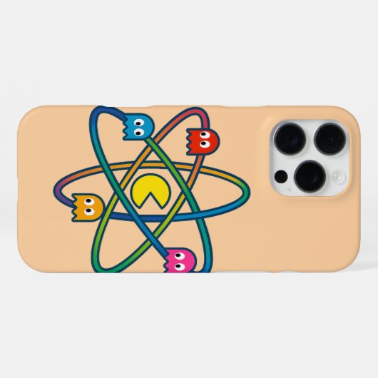 Pac-Atomic Universe – Retro Gaming Art Sticker iPhone Hoesje (Achterkant horizontaal)