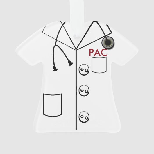 PAC LAB COAT CHRISTMAS ORNAMENT 2 SIDES CUSTOMIZE (achterkant)