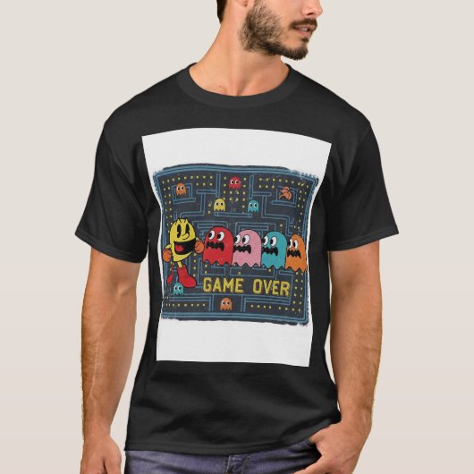 Pac-Man Game Over T-Shirt – Retro Arcade Gaming Te (Voorkant)